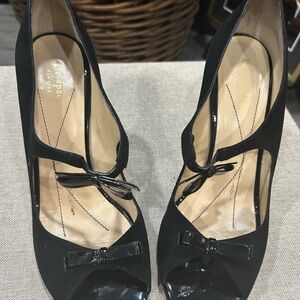 Kate Spade Black Bow Accent Heels
